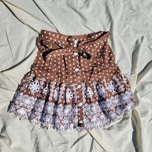 Miguelina Polka Dot Lace Skirt | Size XS